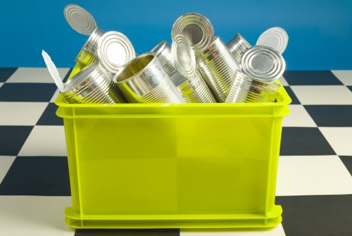 Bulky waste items ready for disposal